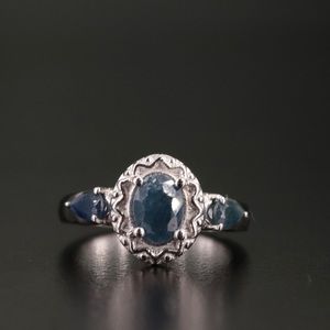 Sapphire and Sterling Silver Ring